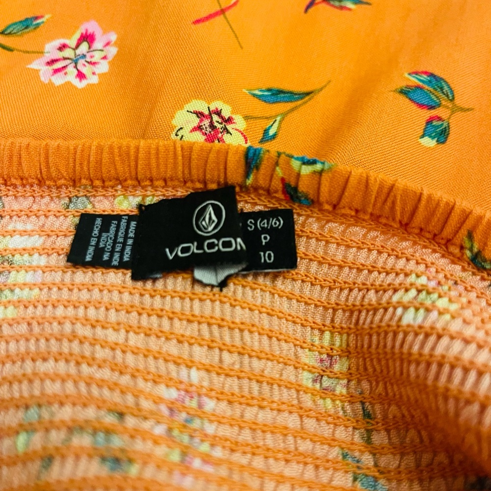 Volcom Orange Floral Mini Dress - Picture 3 of 4